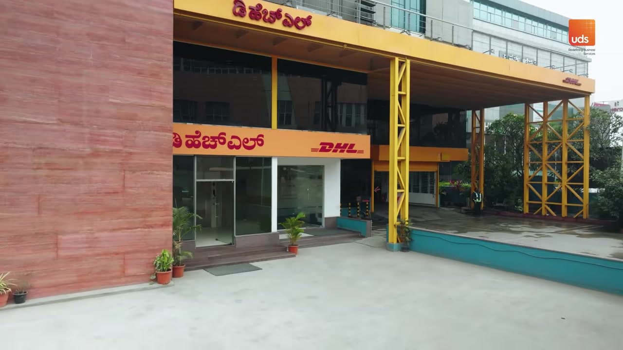 Drone Facade Cleaning Demo at DHL Facility